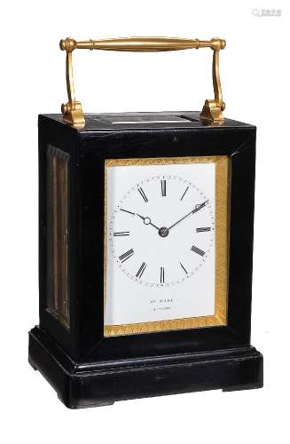 A French ebonised cased carriage clock