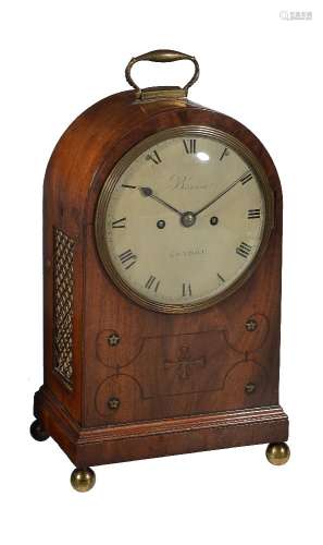 A Regency inlaid mahogany bracket clock