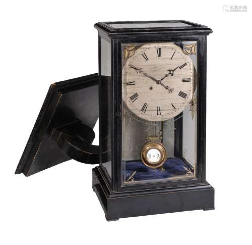 A large ebonised five-glass bracket clock