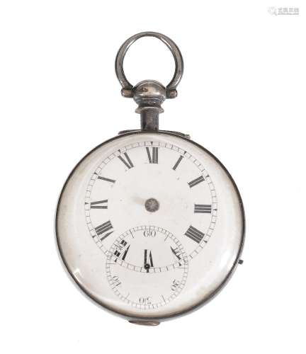 A George III silver verge pocket watch with unusual eccentric dial