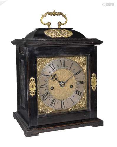 ϒ A brass mounted ebony table clock
