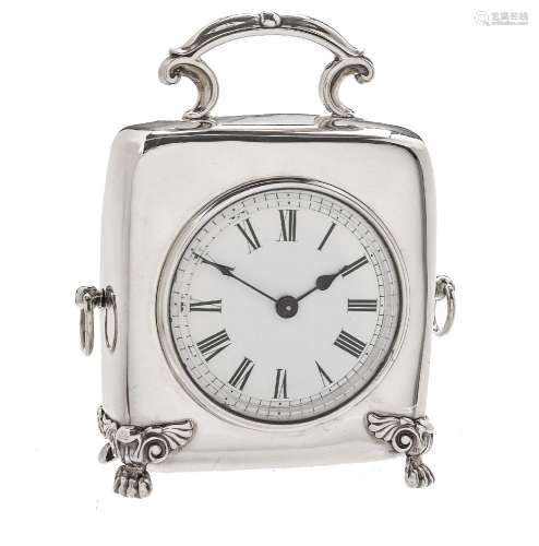 A Victorian silver cased miniature carriage timepiece