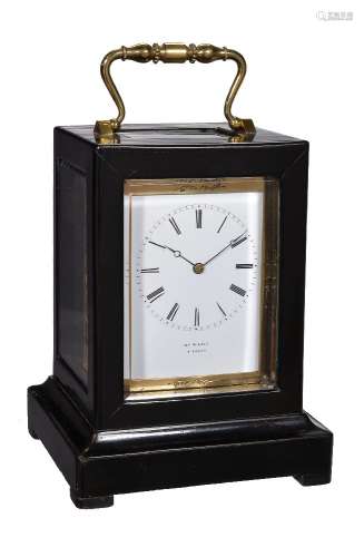 A French ebonised cased carriage clock
