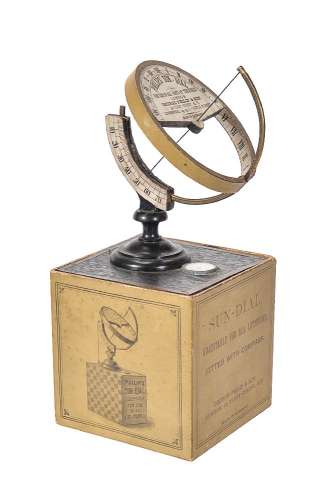 ϒ.A German ebony brass and card universal equinoctial sundial