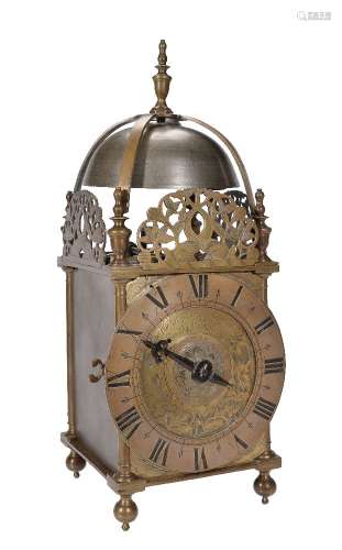 A Charles II brass lantern clock