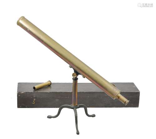 A Victorian lacquered brass 2.75-inch refracting telescope