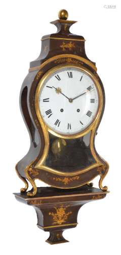 A Swiss 'Neuchatel' quarter-striking bracket clock with pull-quarter repeat on two gongs