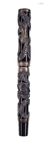 Parker, Snake, a limited edition black acrylic and silver mounted fountain pen