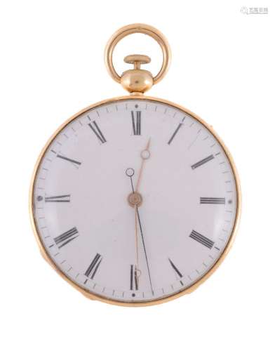 Ingold,Gold open face quarter repeater pocket watch with dead beat seconds