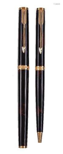 Parker, Premier, a Chinese lacque fountain pen and ball point pen