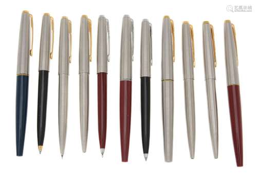 Parker, 45, a collection of pens