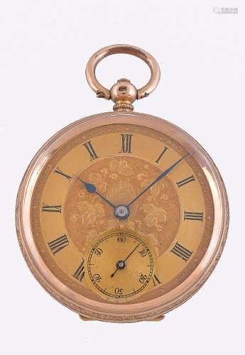 Unsigned,Gold coloured open face pocket watch