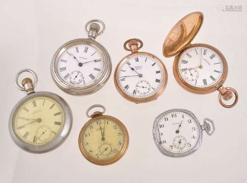 A collection of six Waltham pocket watches