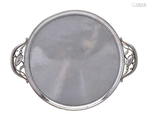 Georg Jensen, a Danish silver Blossom pattern circular tray