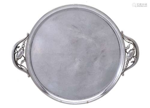 Georg Jensen, a Danish silver Blossom pattern circular tray