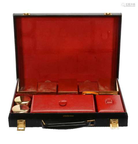 Hermes, a black leather travelling case