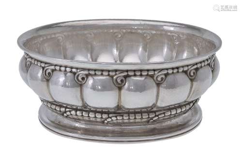 Georg Jensen, a Danish silver Melon centrepiece bowl