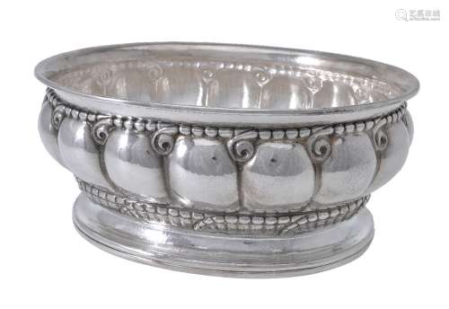 Georg Jensen, a Danish silver Melon centrepiece bowl