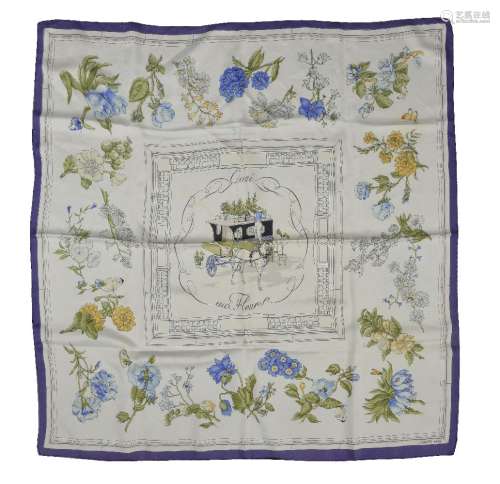 Hermès, Quai Aux Fleurs, a silk scarf