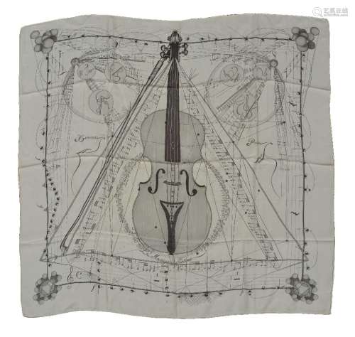 Hermès, La Musique Des Spheres, a white scarf