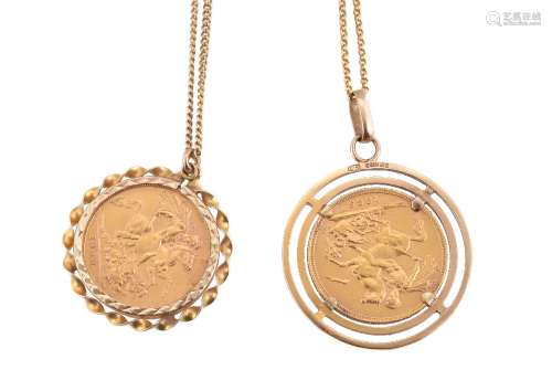 Two sovereign pendants