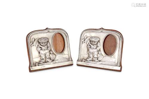 [Golfing interest] A pair of silver photograph frames by Henry Williamson Ltd