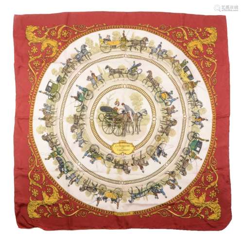 Hermès, La Promenade de Longchamps, a silk scarf