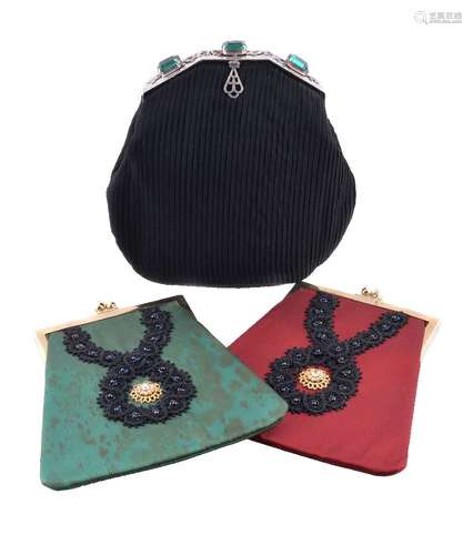 Schiaparelli, a black crepe bag