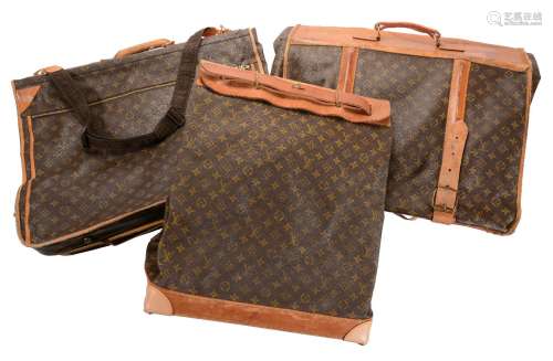 Louis Vuitton, a monogrammed canvas and leather suit carrier