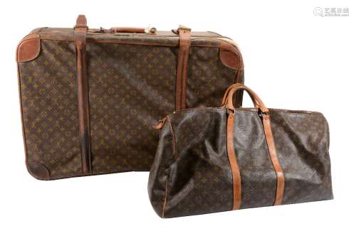 Louis Vuitton, a monogrammed coated canvas and leather suitcase