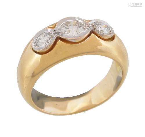A three stone diamond ring