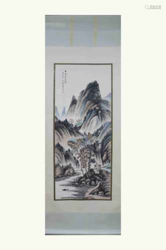 A CHINESE PAINTING OF LANSCAPE, QI GONG