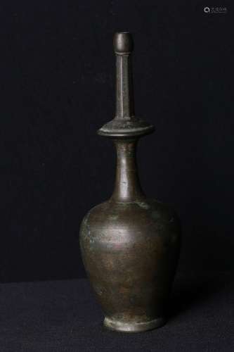 A BRONZE BOTTLE VASE