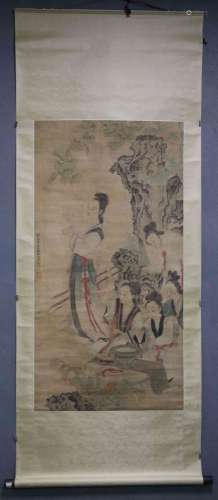 A CHINESE SCROLL PAINTING