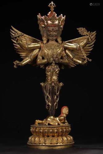 A GILT-BRONZE FIGURE OF VAJARBHAIRAVA