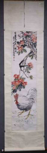 A CHINESE SCROLL PAINTING OF BLOSSOM