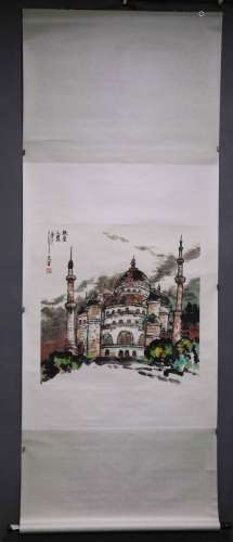 A CHINESE SCROLL PAINTING