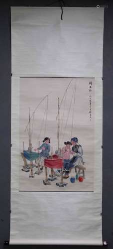 A CHINESE SCROLL PAINTING