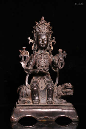 AN OLD BUDDHA DESIGN BRONZE ORNAMENT