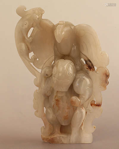 206 BC-220 AD, A CARVED HETIAN JADE HERO ORNMENT, HAN DYNASTY