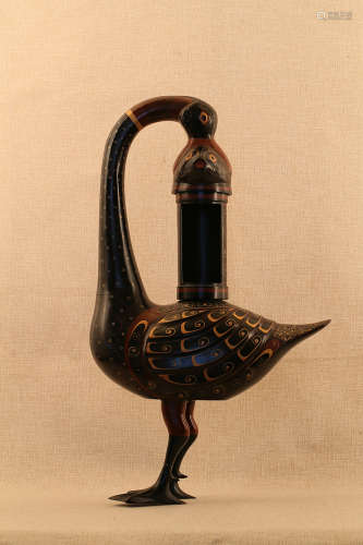 206 BC-220 AD, A PAINTED FISH DESIGN LAMP, HAN DYNASTY