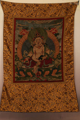 A  THANGKA OF THE GOD OF WEALTH