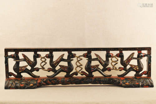 206 BC-220 AD, A COLOURED PHOENIX PATTERN SCREEN, HAN DYNASTY