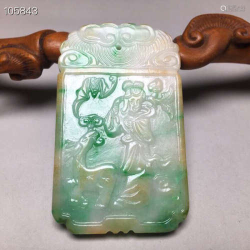 17-19TH CENTURY, A STORY DESIGN JADE PENDANT, QING DYNASTY