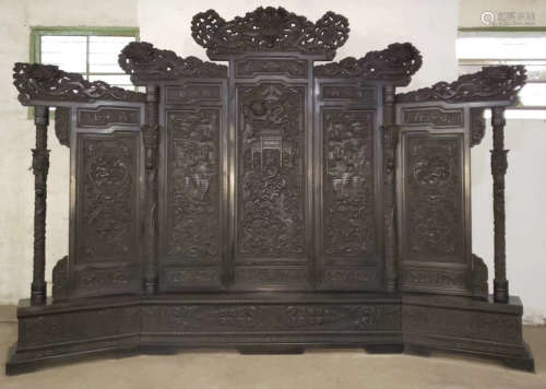 17-19TH CENTURY, A STORY DESIGN ROSEWOOD SCREEN, QING DYNASTY
