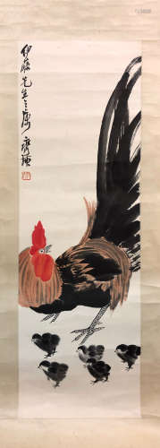 HUANG QI, <COCK AND CHICK> PAINTING