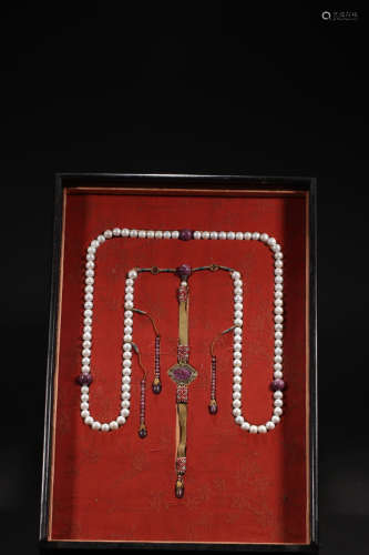 17-19TH CENTURY, A PEARL ROSARY, QING DYNASTY