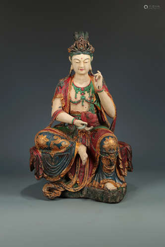 17-19TH CENTURY, A GUAN YIN DESIGN CAMPHORWOOD ORNAMENT, QING DYNASTY