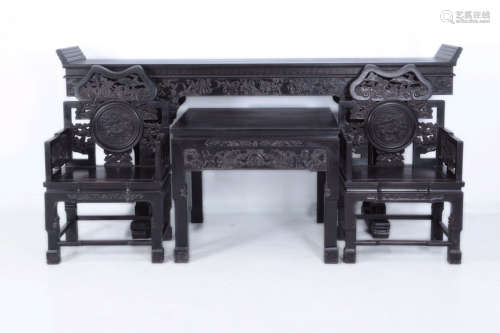 17-19TH CENTURY, A SET OF ROSEWOOD FURNITURE, QING DYNASTY
