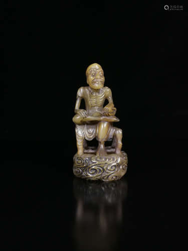 17-19TH CENTURY, A CHARACTER DESIGN SHOU SHAN STONE ORNAMENT, QING DYNASTY